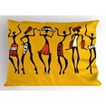 thumbnail image 1 of Ambesonne Africa Pillow Sham, Sketchy Graphical Dancer, 36" X 20", Mustard and Orange, 1 of 2