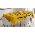 thumbnail image 1 of Ambesonne Africa Tablecloth Rectangular Table Cover, Sketchy Graphical Dancer, 60"x84", Mustard and Orange, 1 of 4