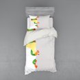 thumbnail image 1 of Ambesonne African Bedding Set 3 Pcs, Frog Prince Reptiles, Twin, Green Yellow Orange, 1 of 2
