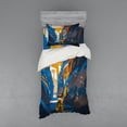 thumbnail image 1 of Ambesonne African Bedding Set 3 Pcs, Tiger Striped in City, Twin, Orange Blue, 1 of 3