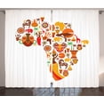 thumbnail image 1 of Ambesonne African Curtains 2 Panel Set, Map, 108" x 84", Orange Brown, 1 of 3