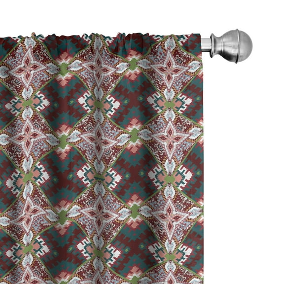 Ambesonne African Curtains, Abstract Tribal, Pair of 28"x95", Multicolor