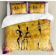 thumbnail image 1 of Ambesonne African Duvet Cover Set, Native Women Dancing, 2-Calking, Tan Purple, 1 of 7