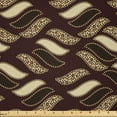 thumbnail image 1 of Ambesonne African Fabric by the Yard Microfiber, Indigenous Cheetah Skin, 2 Yards, Dark Maroon Beige Brown, 1 of 2