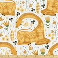 thumbnail image 1 of Ambesonne African Fabric by the Yard Upholstery, Cartoon Giraffes Flowers, 10 Yards, Pastel Yellow and Pale Orange, 1 of 1