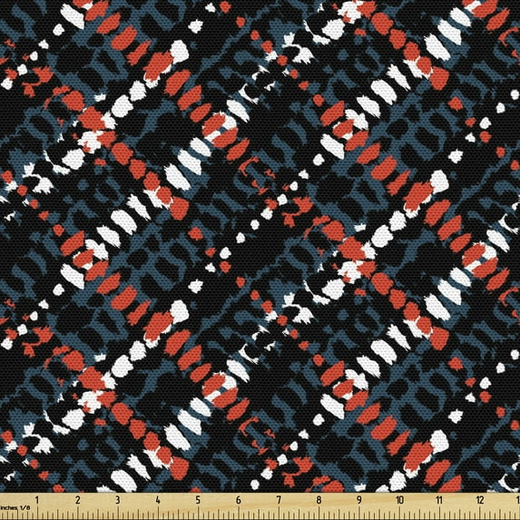 Ambesonne African Fabric by the Yard Upholstery, Grunge Boho African, 2 Yards, Multicolor