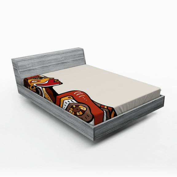 Ambesonne African Fitted Sheet, Hand Drawn Woman Art, Full Size, Multicolor
