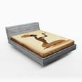 thumbnail image 1 of Ambesonne African Fitted Sheet, Lady Hand Gesture, Queen Size, Brown Pale Brown, 1 of 2
