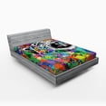 thumbnail image 1 of Ambesonne African Fitted Sheet, Leopard Wild Animals, Full Size, Multicolor, 1 of 2