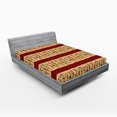 thumbnail image 1 of Ambesonne African Fitted Sheet, Native Culture, Queen Size, Ruby Peach Black, 1 of 2
