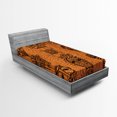 thumbnail image 1 of Ambesonne African Fitted Sheet, Native, Twin Size, Charcoal Grey Dark Orange, 1 of 2