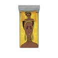 thumbnail image 1 of Ambesonne African Fitted Sheet & Pillow Sham Set, Portrait, Twinxl, Yellow Brown Cocoa, 1 of 2