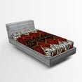 thumbnail image 1 of Ambesonne African Fitted Sheet, Wildlife Animal Skin, Twin Size, Brown and Red, 1 of 3