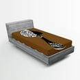 thumbnail image 1 of Ambesonne African Fitted Sheet, Woman in Culture Clothes, Twin XL Size, Brown White Black, 1 of 2