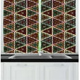 thumbnail image 1 of Ambesonne African Kitchen Curtains, Geometric Grunge Mosaic, 55"x39", Multicolor, 1 of 2