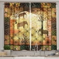 thumbnail image 1 of Ambesonne African Kitchen Curtains, Grunge Elephants Roses, 55"x45", Multicolor, 1 of 1