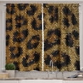 thumbnail image 1 of Ambesonne African Kitchen Curtains, Leopard Motif Trippy, 55"x39", Apricot Dark Brown, 1 of 3