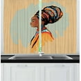 thumbnail image 1 of Ambesonne African Kitchen Curtains, Profile, 55"x39", Multicolor, 1 of 3
