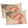 thumbnail image 1 of Ambesonne African Pillow Sham 2 Pack, Female Turban, 30"x20", Peach Red Teal, 1 of 3