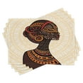 thumbnail image 1 of Ambesonne African Place Mats Set of 4, Portrait Folk Art, Standard Size, Multicolor, 1 of 6