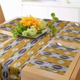 thumbnail image 1 of Ambesonne African Print Table Runner & Placemats, Striped Details Folk, Placemat 4 pcs + Runner 12"x90", Dark Violet Pale Orange, 1 of 2