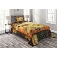 thumbnail image 1 of Ambesonne African Quilted Bedspread Set 2 Pcs, Grunge Elephants Roses, Twin Size, Multicolor, 1 of 3