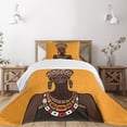 thumbnail image 1 of Ambesonne African Quilted Bedspread Set 2 Pcs, Long Neck Folk, Twin Size, Multicolor, 1 of 5