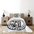 thumbnail image 1 of Ambesonne African Quilted Bedspread Set 2 Pcs, Tribe Woman Frame, Twin Size, Black and White, 1 of 6