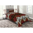 thumbnail image 1 of Ambesonne African Quilted Bedspread Set 2 Pcs, Wildlife Animal Skin, Twin Size, Brown and Red, 1 of 3