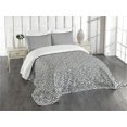 thumbnail image 1 of Ambesonne African Quilted Bedspread Set 3 Pcs, Antique Modern Graphic, Queen Size, Black White, 1 of 5