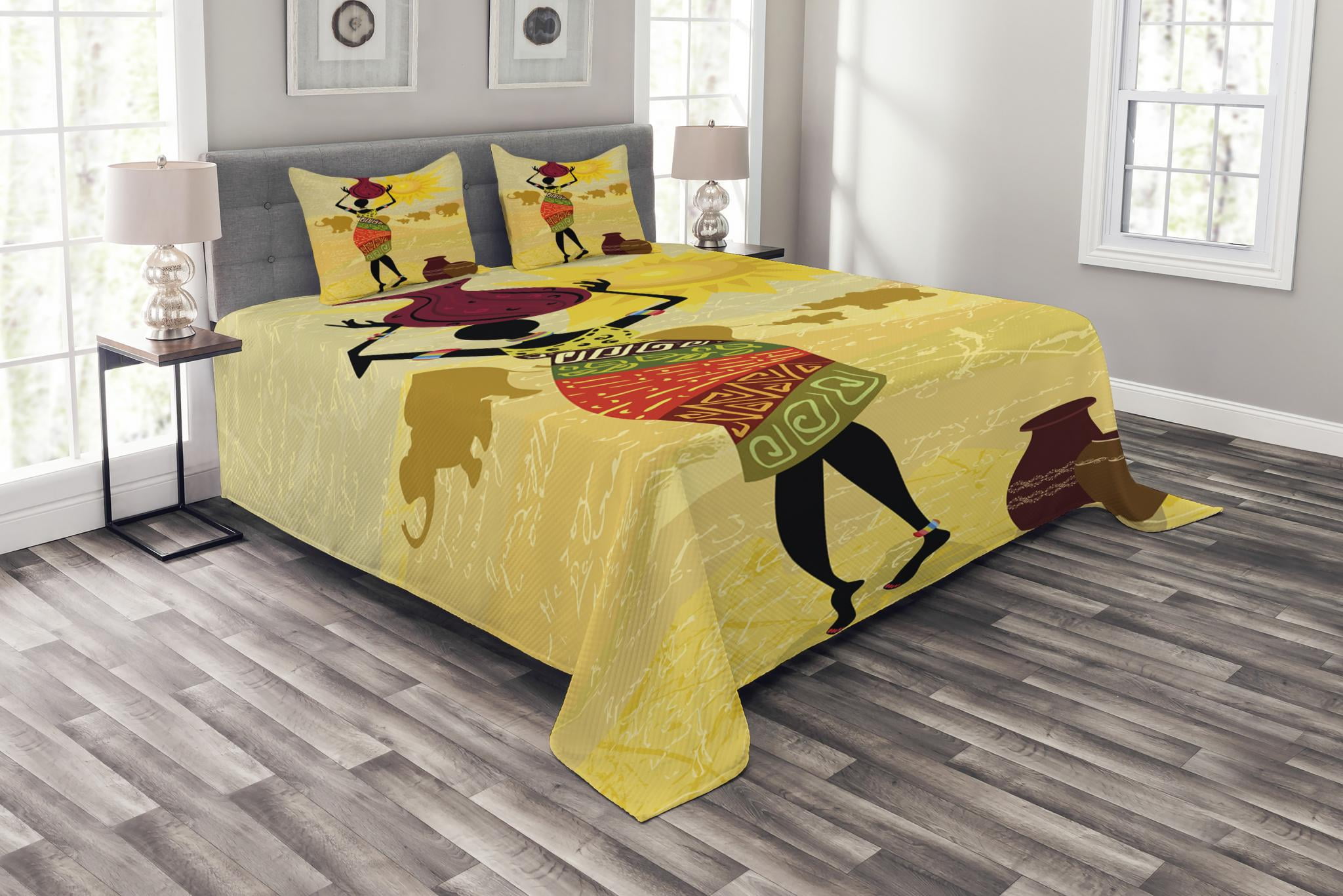 White Quilted King Bedspread Set with Pillow Shams