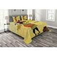 thumbnail image 1 of Ambesonne African Quilted Bedspread Set 3 Pcs, Elephants Sun Art, King Size, Multicolor, 1 of 3