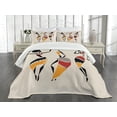 thumbnail image 1 of Ambesonne African Quilted Bedspread Set 3 Pcs, Native Dancers, Queen Size, Multicolor, 1 of 5