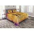 thumbnail image 1 of Ambesonne African Quilted Bedspread Set 3 Pcs, Native Women Dancing, King Size, Tan Purple, 1 of 3