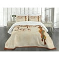 thumbnail image 1 of Ambesonne African Quilted Bedspread Set 3 Pcs, Slim Vintage Girl, King Size, Multicolor, 1 of 5