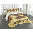 thumbnail image 1 of Ambesonne African Quilted Bedspread Set 3 Pcs, Turban Palms Cultural, Queen Size, Multicolor, 1 of 4