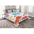 thumbnail image 1 of Ambesonne African Quilted Bedspread Set 3 Pcs, Wild Animals Floral, King Size, Multi, 1 of 3