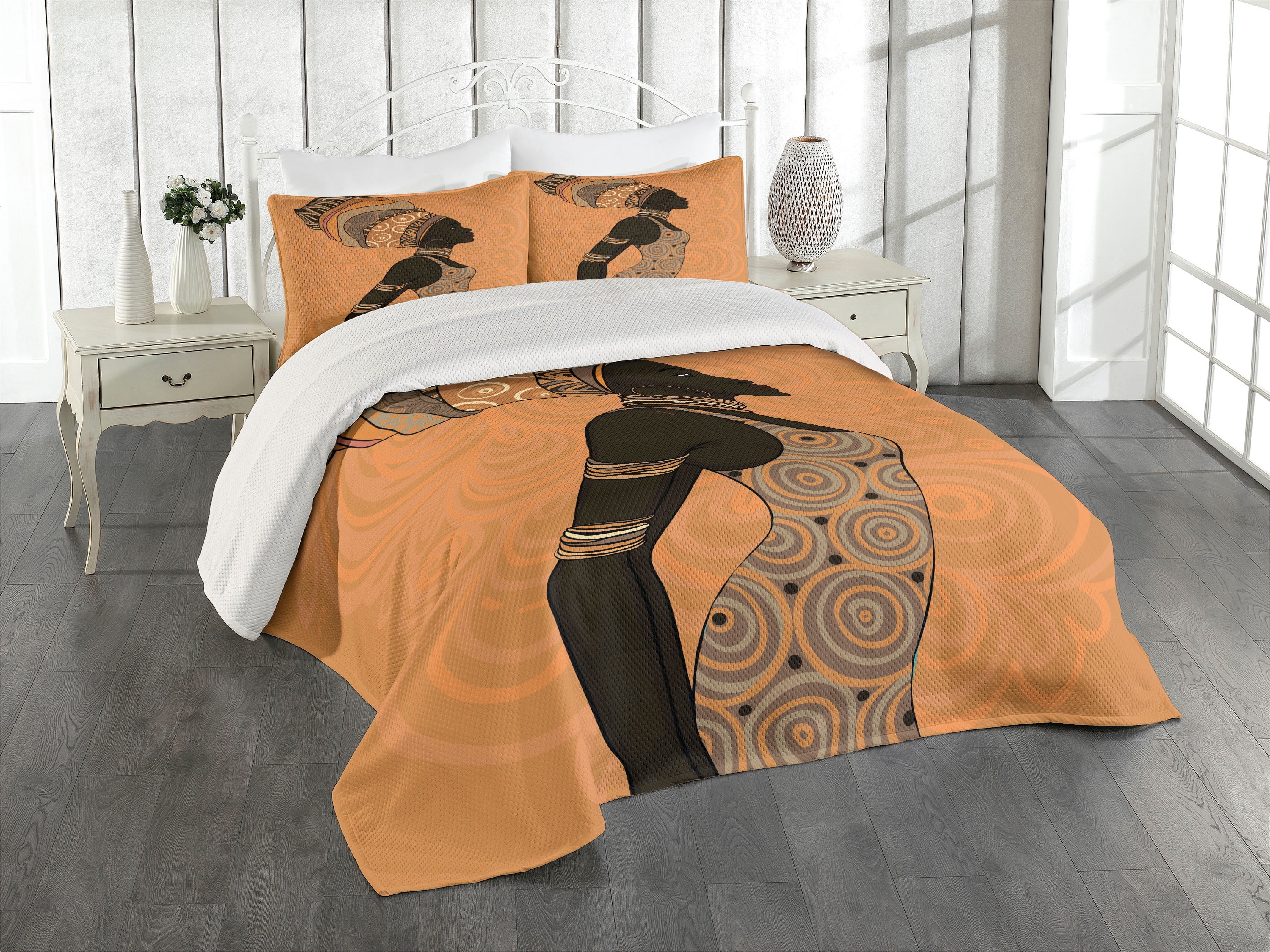 Twin White and Multicolor Polyester Bedspread Set for Girls