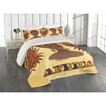 thumbnail image 1 of Ambesonne African Quilted Coverlet 2 Pcs, Turban Palms Cultural, Twin Size, Multicolor, 1 of 1