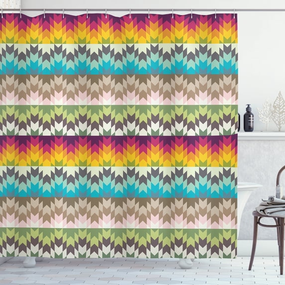 Ambesonne African Shower Curtain, Contrast Colors Art, 69"Wx84"L, Multicolor