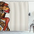 thumbnail image 1 of Ambesonne African Shower Curtain, Hand Drawn Woman Art, 69"Wx70"L, Multicolor, 1 of 5