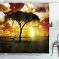 thumbnail image 1 of Ambesonne African Shower Curtain, Sunset in Savannah Animal, 69"Wx84"L, White Green Red, 1 of 5