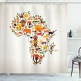thumbnail image 1 of Ambesonne African Shower Curtain, Travel Map Arts, 69"Wx84"L, Multicolor, 1 of 5