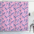 thumbnail image 1 of Ambesonne African Shower Curtain, Zebras Floral Silhouettes, 69"Wx70"L, Soft Pink and Dark Lavender, 1 of 4
