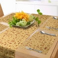 thumbnail image 1 of Ambesonne African Table Runner & Placemats, Random Doodles, Placemat 4 pcs + Runner 14"x72", Brown Marigold Mustard, 1 of 2
