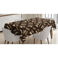 thumbnail image 1 of Ambesonne African Tablecloth Rectangular Table Cover, Indigenous Cheetah Skin, 52"x70", Dark Maroon Beige Brown, 1 of 4