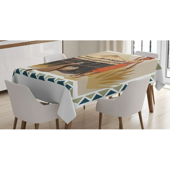 Ambesonne African Tablecloth Rectangular Table Cover, Native Lady, 60"x84", Multicolor