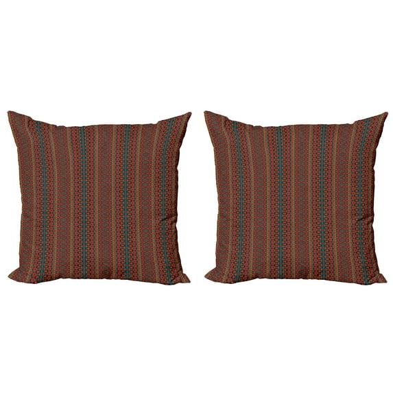 Ambesonne African Throw Pillow Cover 2 Pack, Indigenous Folklore, 24", Multicolor