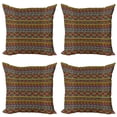 thumbnail image 1 of Ambesonne African Throw Pillow Cover 4 Pack, Geometric Colorful, 18", Multicolor, 1 of 2