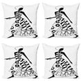 thumbnail image 1 of Ambesonne African Throw Pillow Cover 4 Pack, Native Tribal, 16", Black and White, 1 of 5